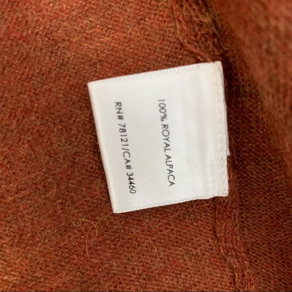 Eileen Fisher 100% Royal Alpaca Rust Cardigan - Picture 9 of 11